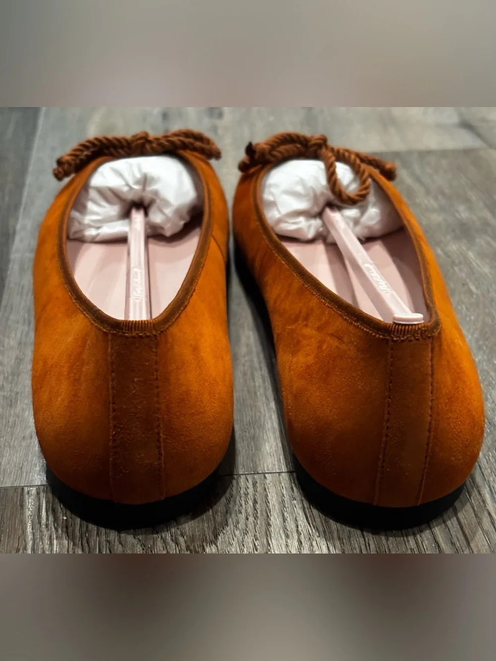 NIB Pretty Ballerinas Rosario Suede Ballerina Flats Orange/burnt Oxide Size 12
